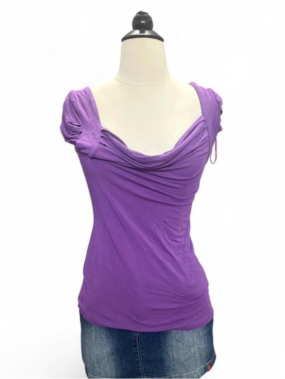Suzy Purple Draped Neck Women's Top
